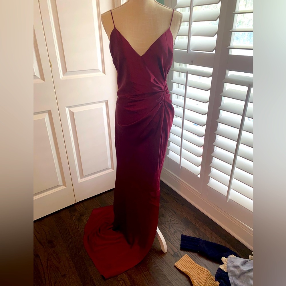 NTW long deep wine formal dress